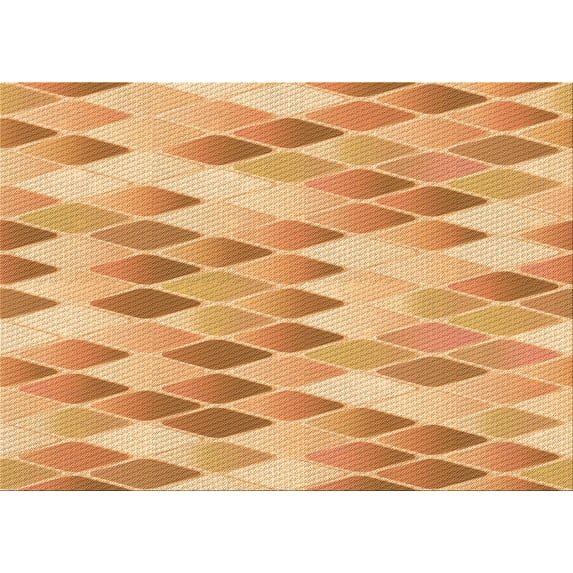 Ahgly Company Machine Washable Indoor Rectangle Transitional Yellow Orange Area Rugs, 5' x 7'