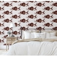 thumbnail image 5 of S4Sassy Self-Stick Decorative Boho Wallpaper, Fish Motif Wall Paper, Plain Vinyl Waterproof Contact Paper, Brown, 25"X60" Removable Renter Friendly Wall Covering For Bedroom, Dining Room, 5 of 9