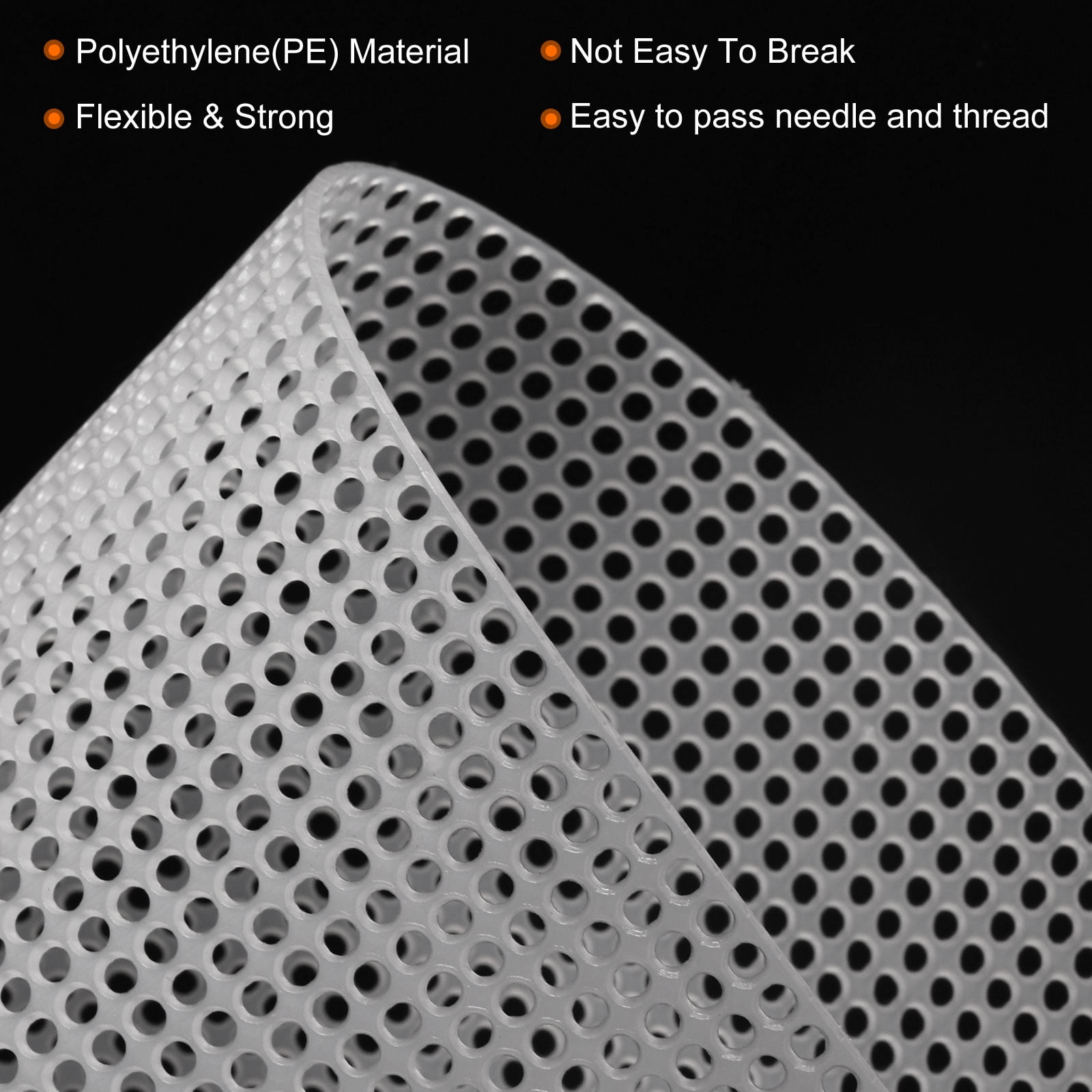 10Pcs Plastic Mesh Canvas Sheets 13"x19.69" 7 Count Round Hole Blank Canvas White for Embroidery Needlepoint