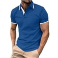 thumbnail image 2 of Big & Tall Golf Shirts for Men Plus Size Short Sleeve T-Shirts with Pocket S-5X Mens Pullover Button Collared Color Block Business Casual Tees Tops, 2 of 5