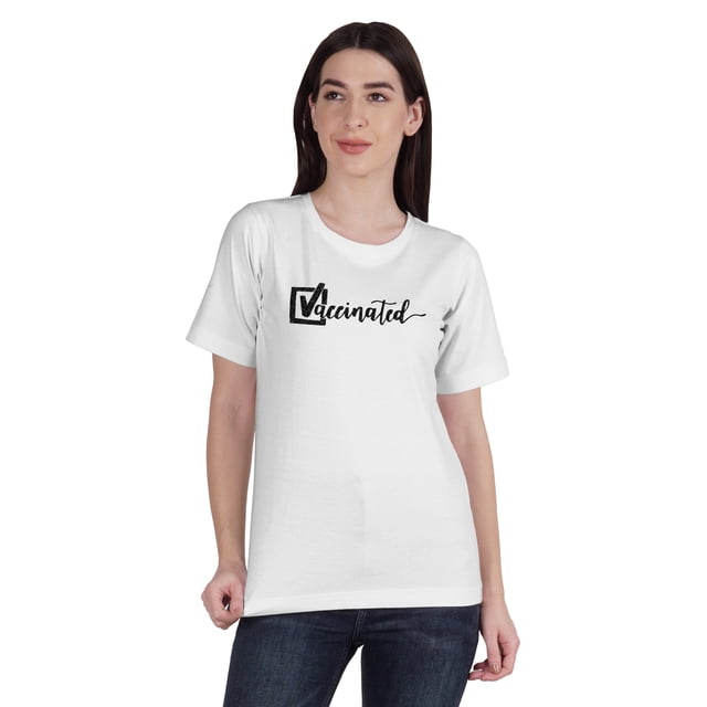 Inkmeso T-shirt Col Rond pro-Vaccin en Coton pour Femmes