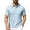 Light Blue, variant on SAWOBUUN Men's Linen Blend Shirt Short Sleeve Casual Button Collar Top with Chest Pocket Lightweight Breathable Summer Tee for Golf Vacation