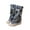 blue, variant on Women's Graffiti Print Canvas Jumper Boots, Stacked Ankle Booties with Folded Cuff, Comfort Casual Grunge Style Boots