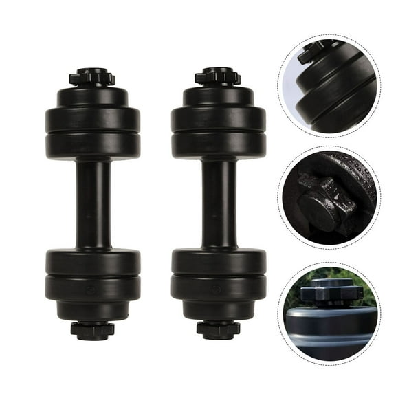 TABLZONE Set of 2 Water Filled Dumbbells for Athletes, Black PE Material, Safe and Comfortable Workout Weights