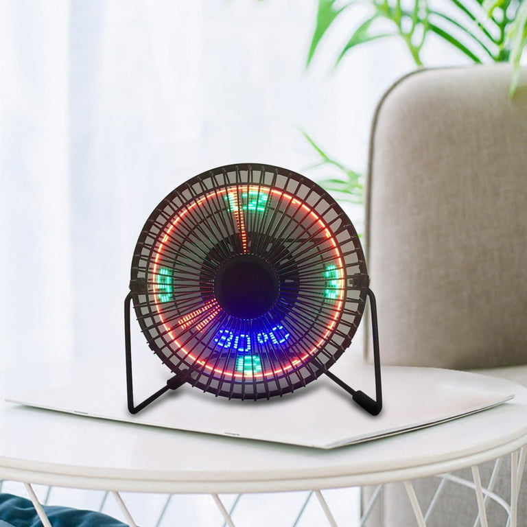 LED USB Clock Fan with Real Time Clock Display Function Summer