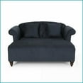 thumbnail image 2 of Comfortable Double Chaise Loveseat for Living Room – Polyester Fabric, Scroll Arms & Pillows | Gray | Fabric | Polyester, 2 of 11