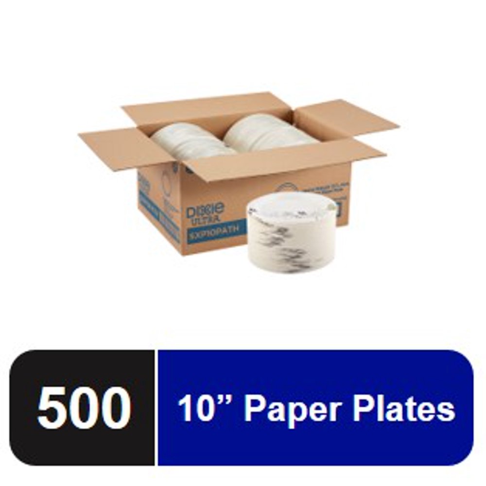 Dixie®Ultra 10" HeavyWeight Paper Plate, SXP10PATH, 125 Plates per Pack, 4 Packs per Case