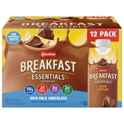 (2 pack) Carnation Breakfast Essentials Nutritional Protein-Packed Drink Shakes, Rich Milk Chocolate Breakfast Shakes, 8 fl oz, 12 Pack