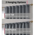 thumbnail image 2 of THD Grant 100% Blackout Rod Pocket Window Curtain Panels Energy Efficient Total Privacy Curtains for Living Room Bedroom - Set of 2 Panels (Grey, 52 W x 96 L), 2 of 4