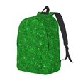 thumbnail image 1 of Disketp Green Glitter print Canvas Backpack Lightweight Travel Daypack Student Rucksack Laptop Backpack-, 1 of 5