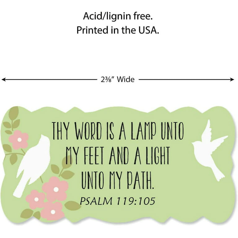 Inspirational Scripture Stickers- Set of 42 Scalloped Edge Seals, 3/4 x 2-1/2
