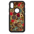 thumbnail image 1 of DistinctInk Custom SKIN / DECAL compatible with OtterBox Commuter for iPhone XR (6.1" Screen) - Brown Red Yellow Circles - Relive the 80's, 1 of 5