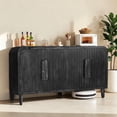thumbnail image 3 of Tcbosik 59 inch Buffet Cabinet, Vintage Storage Cabinet with 4 Doors, Accent Cabinet with Adjustable Shelves, Cupboard for Hallway, Kitchen, Living Room, Antique Black, 3 of 10