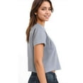 thumbnail image 3 of Women's Ideal Crop Top Round Neck Short Sleeve T-Shirt, Heather Grey, 2X-Large, 3 of 8