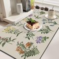 thumbnail image 2 of 17x32in Vintage Sage Flower Herbs Dish Drying Mat: Absorbent Coffee Bar Mat – Fits Under Coffee Maker Espresso Machine – Elegant Kitchen Counter & Dining Room Decoration, 2 of 6