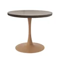 thumbnail image 3 of LeisureMod Bristol 27" Round Dining Table with MDF Top and Natural Wood Steel Pedestal Base for Modern Kitchen and Dining Room, 3 of 8