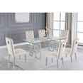 thumbnail image 3 of Rectangular Clear Glass 7pc Dining Set with Silver Stainless Steel Base, 3 of 5