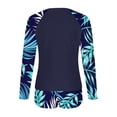 thumbnail image 4 of Mifsaly Tankinis Swimwear for Women Long Sleeve 2 Piece Bathing Suits Patchwork Tropical Print Tankinis Set Sun Protection Athletic Surfing Beachwear S, 4 of 7