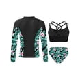 thumbnail image 4 of Alvivi 3Pcs Kids Girls Swimsuit Long Sleeve Top with Sleeveless Crop Top and Briefs Rashguard Sets Swimwear Lily 12, 4 of 7