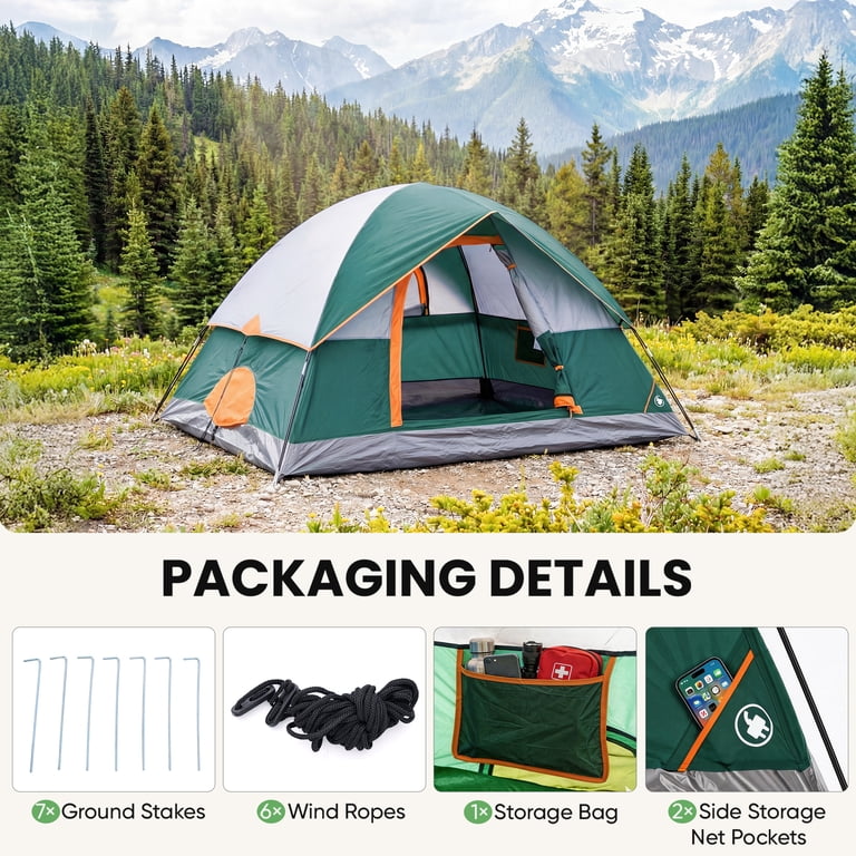 JIOABL 2 Person Dome Camping Tent with Rainfly, Waterproof