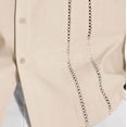 thumbnail image 5 of LNWUY (S-5XL) Plus Size Men's Cuban Guayabera Shirt Short Sleeve Button Down Shirts Casual Summer Beach Linen Shirts Brown S, 5 of 7