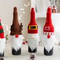 thumbnail image 2 of Christmas Wine Bottle Cover Knitted Plush Gnome Wine Bottle Topper Cover for Christmas Dining Table Decor New Year Party Supplies, 2 of 7