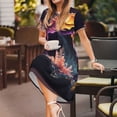 thumbnail image 3 of Balery Explosive Fluid Splash Art Vestidos sueltos de manga corta para mujer, vestidos de verano 2025, vestidos casuales de corte A con vuelo., 3 of 6