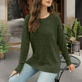 thumbnail image 4 of Maplenight Sweaters for Women Long Sleeve Shirts Crew Neck Ribbed Knit Pullover Side Slit Casual Tunic Tops, 4 of 6