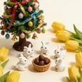 thumbnail image 4 of Adornos de resina, mini animales, conejos, paisajes en miniatura, 5 piezas pequeñas de 0,62 x 0,66 pulgadas, bonitos terrarios de jardín en miniatura para el país de las hadas, decoración de paisajes, 4 of 6