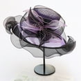 thumbnail image 3 of Lroveb Fascinators Hats for Women Tea Party Kentucky Derby Hat Wide Brim Flounce Cocktail Bridal Dress Church Sun Hat, 3 of 5