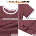 thumbnail image 6 of MOSHU Color Block Womens T-shirts Round Neck Shirts for Women Short Sleeve Loose Fit Women Tops, 6 of 10