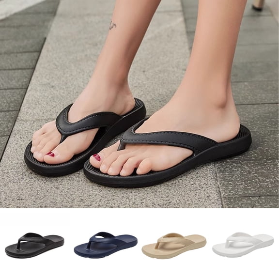 Flip Flops for Women Shock Absorbing Casual Slide Sandals Womens Comfy Waterproof Flip Flops for Walking Outdoor Summer Shoes