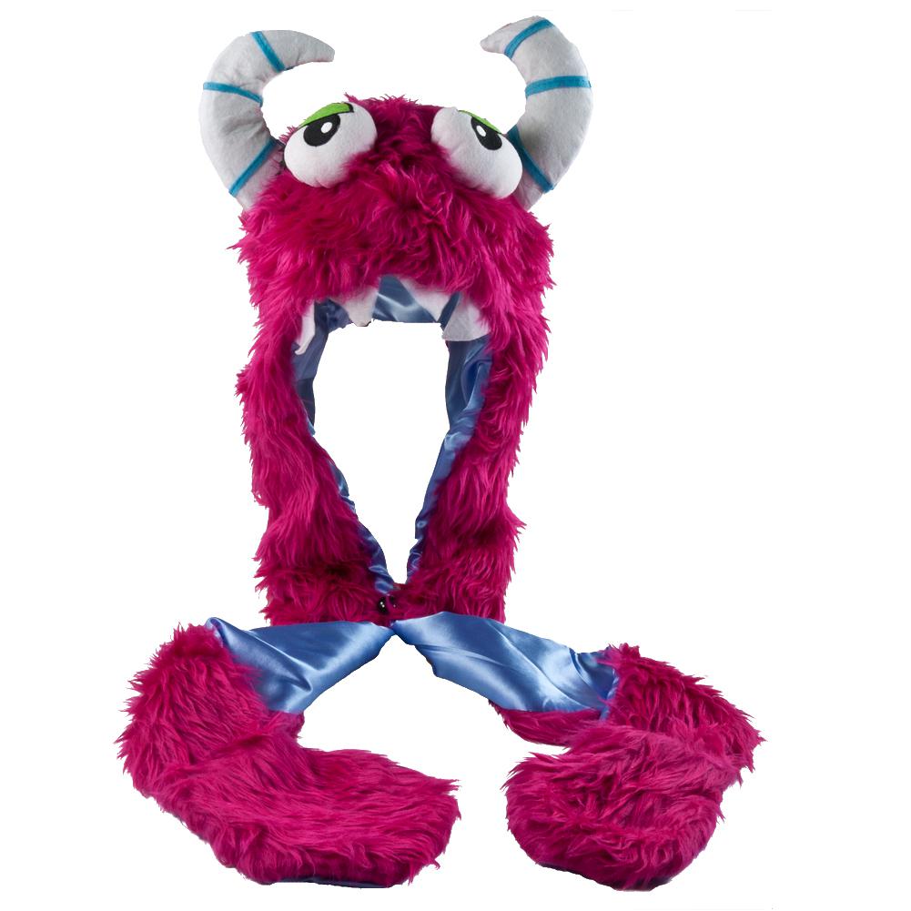 Furry Monster Plush Hat Mittens 