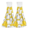 thumbnail image 2 of Bichon Dog Pattern Hand Towels 2 Pack Quick Dry Velvet Soft with Velcro Kitchen Bath 14x18in, 2 of 7