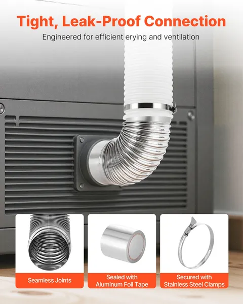 90 Degree 4-Inch Dryer Vent Elbow Kit - Includes 4 Clamps & Aluminum Foil Tape (2-Pack) for Efficient Ventilation