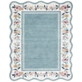 thumbnail image 6 of Lahome 8'x10' Boho Floral Scalloped Area Rug,Machine Washable, Non-Slip Low-Pile Vintage Distressed Design for Living Room, Bedroom, Dining Room Office,Blue, 6 of 12