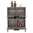 thumbnail image 4 of Lyrata Bar Cabinet, Six Built-in Wine Rack, Double Door Light Gray, 4 of 7