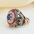 thumbnail image 3 of SmartBy Women Luxury Round Colorful Rhinestone Inlaid Finger Ring Party Jewelry Gift, 3 of 7