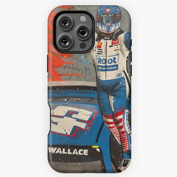 NASCAR Bubba Wallace Win Graffiti Phone Case for iPhone 16 15 14 13 12 11 Pro Max