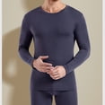 thumbnail image 2 of Jumpingount Conjunto de ropa interior térmica de invierno para hombre, capa Base, cálido, transpirable, cuello redondo, Tops, pantalones, Kit, Ropa interior Negro 2XL, 2 of 6