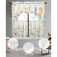 thumbnail image 3 of Verdant Flower Patterns Kitchen Curtains Swag Valance and Tier Curtains Set 24 Inch Length, Farmhouse Botanical Rod Pocket Drape Panels Pair Swag Curtain for Bathroom/Cafe/Window, 3 of 6