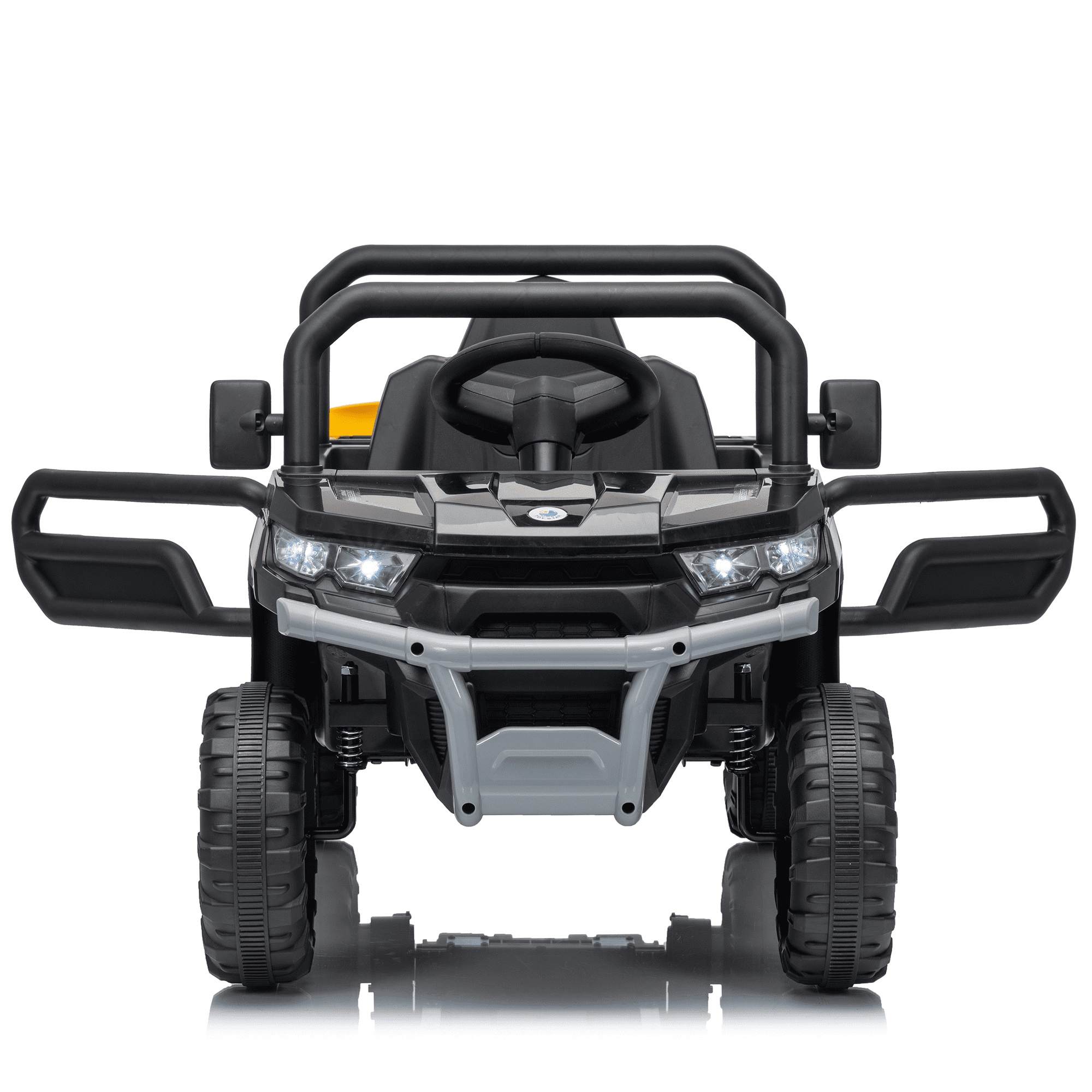 Joyracer 12V Ride on Toys with Remote Control, Power Car Wheels for Ages 2-5 with Shovel, Bluetooth Music, Spring Suspension, LED Lights, Black