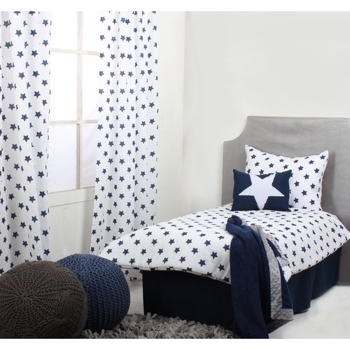 Bacati - Stars 100% Cotton Muslin 4-Piece Toddler Bedding Set, Red