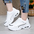 thumbnail image 2 of Fashion Chunky Platform Sneakers Women Classic White Tennis Shoes Comfy Arch Support LAce up Walking Running Shoes, 2 of 7
