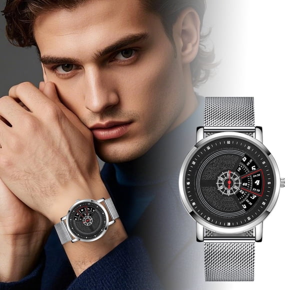 Reloj de Pulsera Para Hombre, Original A Estrenar Correa Metalica Hombre, Moderno, Casual, Deportivo Reloj de Pulsera,Reloj Digital Multifuncional para Hombres, Deportes, Correr B,metal