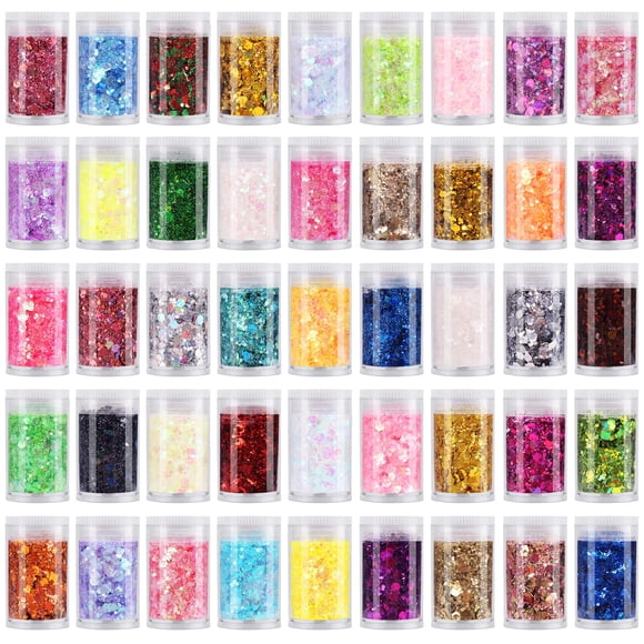 Set de purpurina LICOOL, gruesa y fina, mezclada, 45 colores, para manualidades