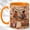 Orange, variant on Best Friends Coffee Mug, Friendship Gift Mug for Women, Cozy Room Scene with Hearts Flowers Teddy Bear, Bestie Birthday, Ceramic 11 Oz Cup