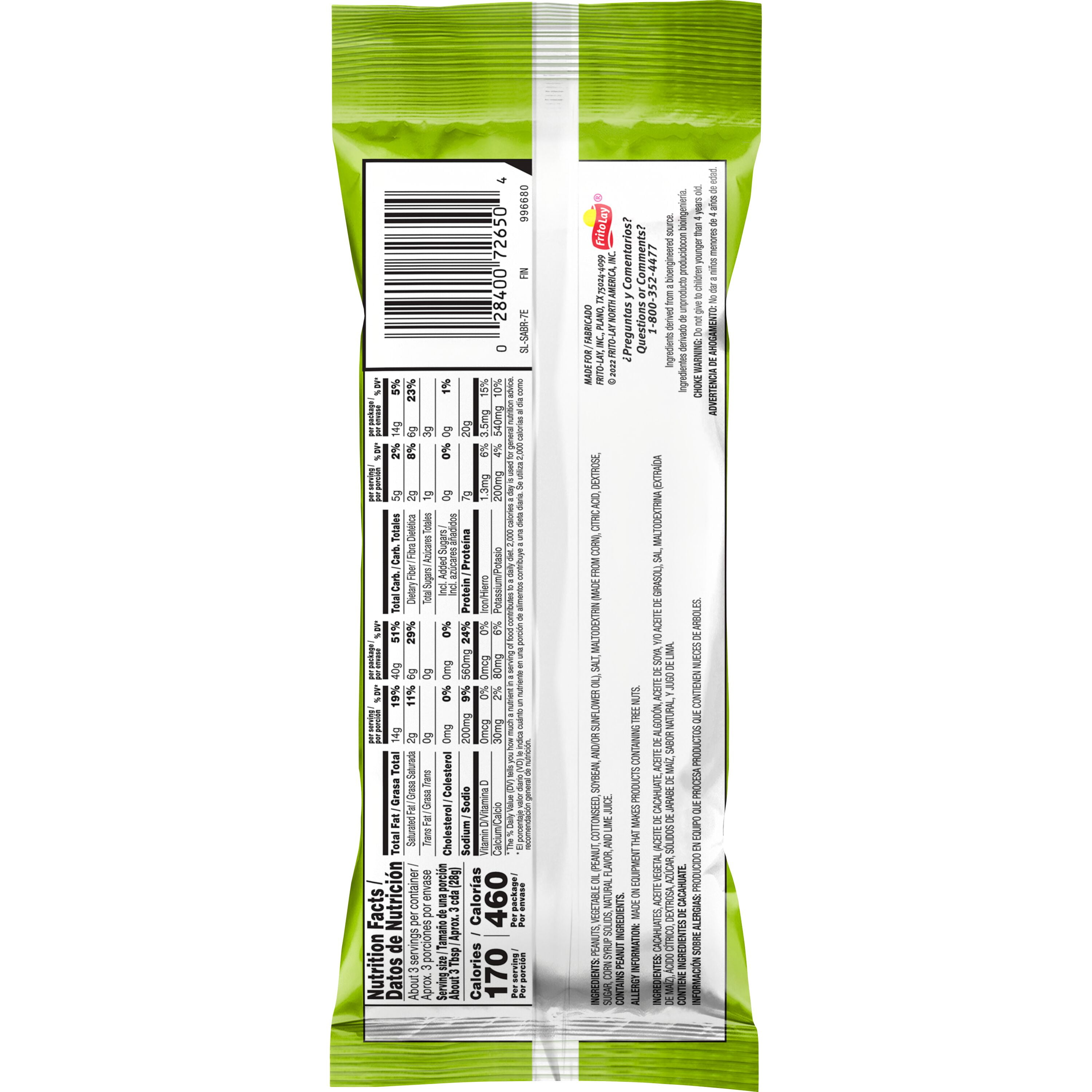 SABRITAS SALT AND LIME NUTS 2.75OZ