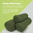 thumbnail image 5 of Hemp Fabric 5x14" Neck Roll Pillowcase - Soft Washable Pillow Cover - Made in USA, Forest Green, 5 of 9