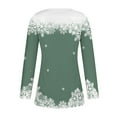 thumbnail image 3 of Luxalzxs Women's Christmas Printed Tops Button V-Neck Long Sleeve Shirts Xmas Wine Glass Elegant Pleated Blouse Tees T-Shirt, 3 of 3